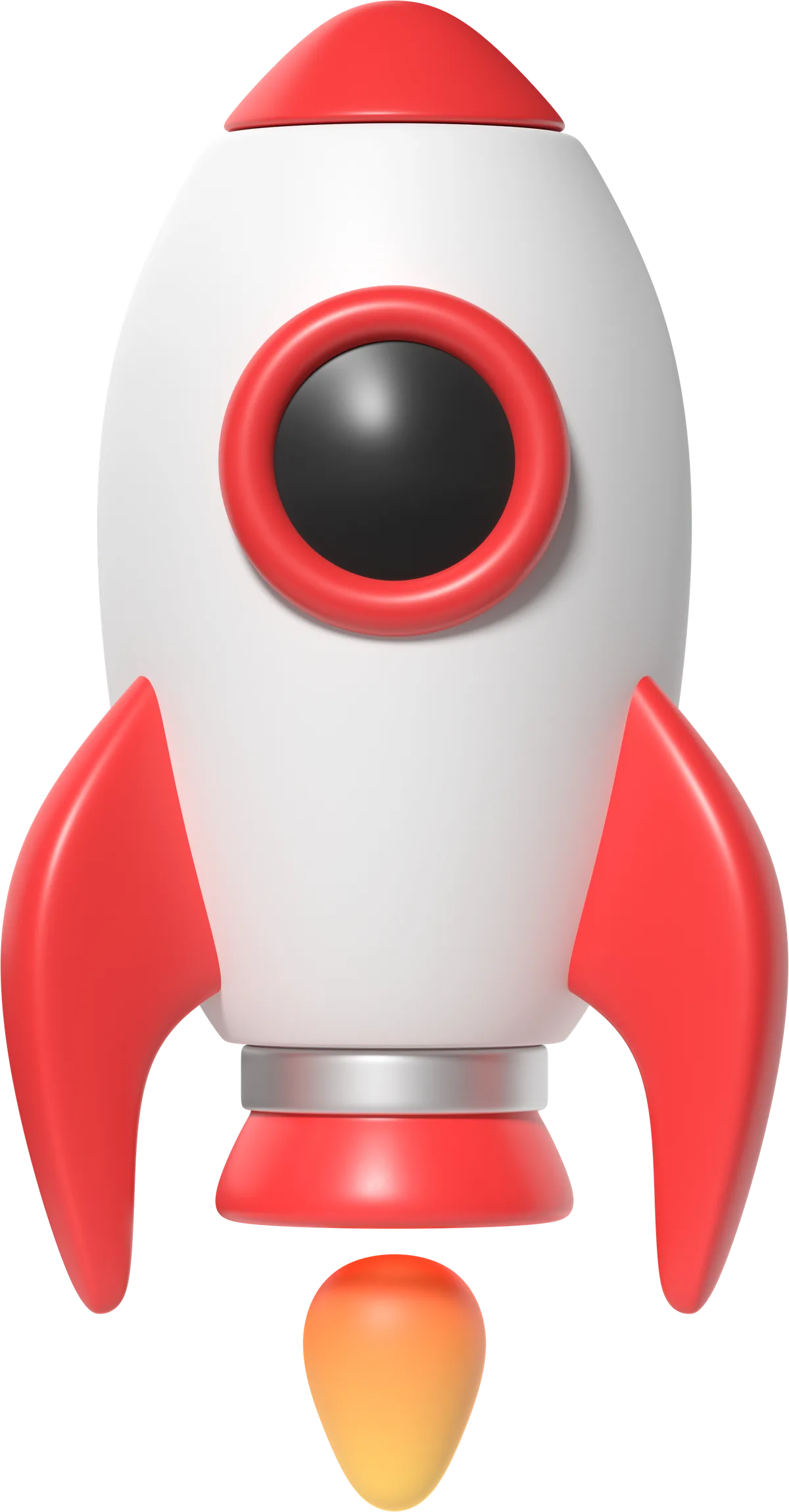 3D illustration of a launch-ready rocket