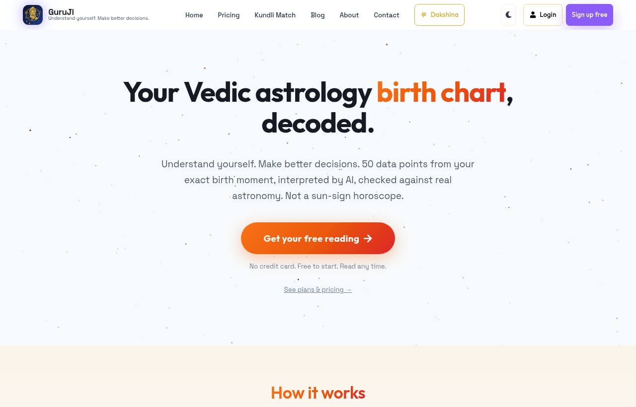 GuruJi website, designed and built by Nerdster