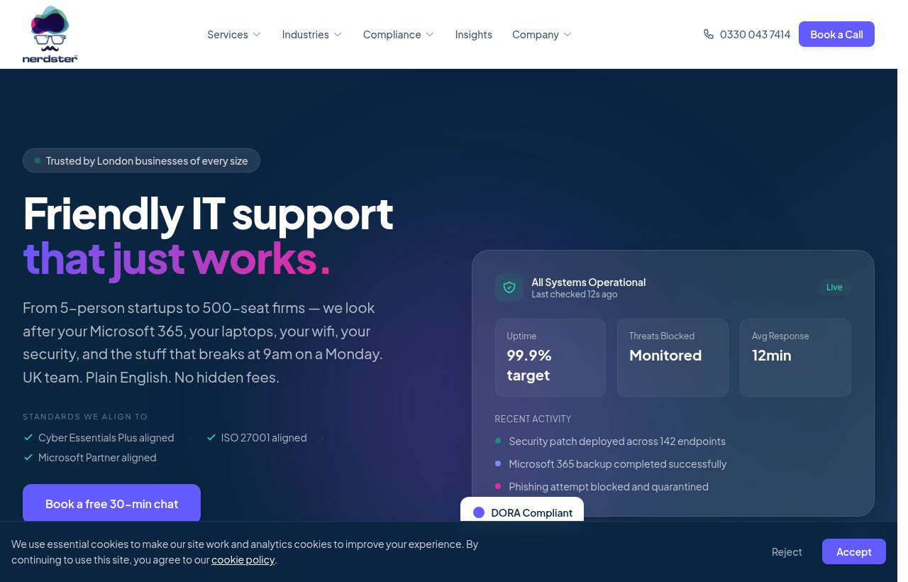Nerdster website homepage, designed and built by Nerdster Design
